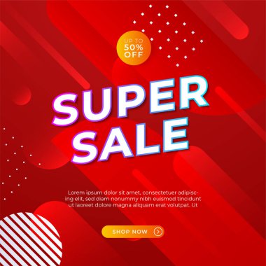 Vector Illustration Promotion Big Super Sale Banner. Discount Design For Newsletter, Poster, Social Media Template, Ads, Black Friday, Special Offer, Summer Sale, Spring Sale, Online Shopping, And Web
