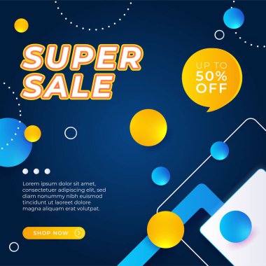 Vector Illustration Promotion Big Super Sale Banner. Discount Design For Newsletter, Poster, Social Media Template, Ads, Black Friday, Special Offer, Summer Sale, Spring Sale, Online Shopping, And Web