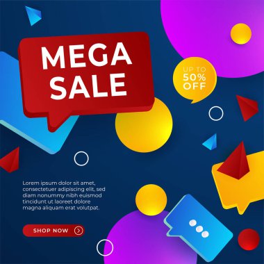 Vector Illustration Promotion Big Super Sale Banner. Discount Design For Newsletter, Poster, Social Media Template, Ads, Black Friday, Special Offer, Summer Sale, Spring Sale, Online Shopping, And Web