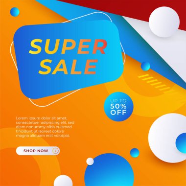 Vector Illustration Promotion Big Super Sale Banner. Discount Design For Newsletter, Poster, Social Media Template, Ads, Black Friday, Special Offer, Summer Sale, Spring Sale, Online Shopping, And Web