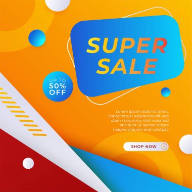 Vector Illustration Promotion Big Super Sale Banner. Discount Design For Newsletter, Poster, Social Media Template, Ads, Black Friday, Special Offer, Summer Sale, Spring Sale, Online Shopping, And Web