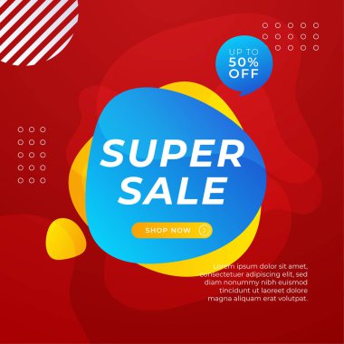 Vector Illustration Promotion Big Super Sale Banner. Discount Design For Newsletter, Poster, Social Media Template, Ads, Black Friday, Special Offer, Summer Sale, Spring Sale, Online Shopping, And Web