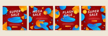 Vector Illustration Promotion Big Super Sale Banner. Discount Design For Newsletter, Poster, Social Media Template, Ads, Black Friday, Special Offer, Summer Sale, Spring Sale, Online Shopping, And Web