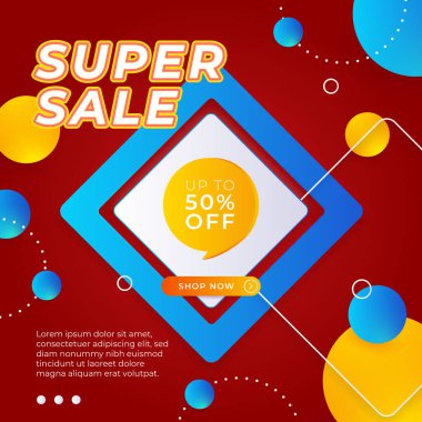 Vector Illustration Promotion Big Super Sale Banner. Discount Design For Newsletter, Poster, Social Media Template, Ads, Black Friday, Special Offer, Summer Sale, Spring Sale, Online Shopping, And Web