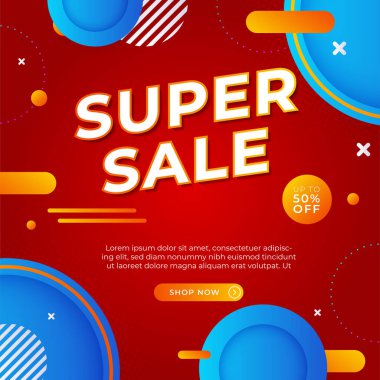 Vector Illustration Promotion Big Super Sale Banner. Discount Design For Newsletter, Poster, Social Media Template, Ads, Black Friday, Special Offer, Summer Sale, Spring Sale, Online Shopping, And Web