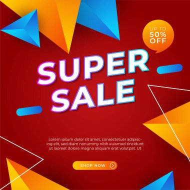 Vector Illustration Promotion Big Super Sale Banner. Discount Design For Newsletter, Poster, Social Media Template, Ads, Black Friday, Special Offer, Summer Sale, Spring Sale, Online Shopping, And Web
