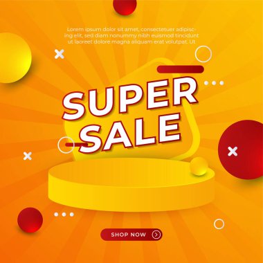 Vector Illustration Promotion Big Super Sale Banner. Discount Design For Newsletter, Poster, Social Media Template, Ads, Black Friday, Special Offer, Summer Sale, Spring Sale, Online Shopping, And Web