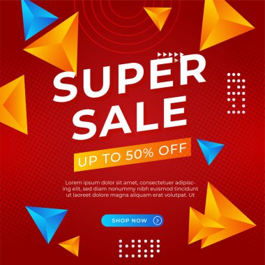 Vector Illustration Promotion Big Super Sale Banner. Discount Design For Newsletter, Poster, Social Media Template, Ads, Black Friday, Special Offer, Summer Sale, Spring Sale, Online Shopping, And Web