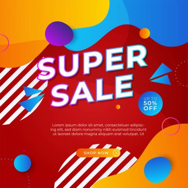 Vector Illustration Promotion Big Super Sale Banner. Discount Design For Newsletter, Poster, Social Media Template, Ads, Black Friday, Special Offer, Summer Sale, Spring Sale, Online Shopping, And Web