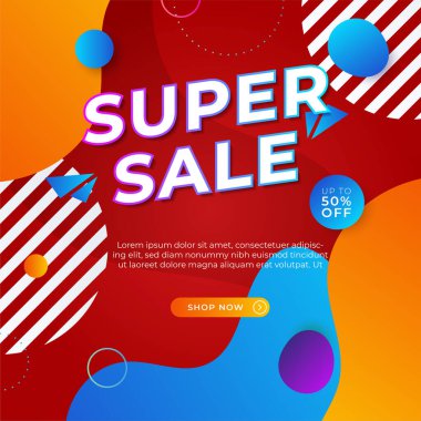 Vector Illustration Promotion Big Super Sale Banner. Discount Design For Newsletter, Poster, Social Media Template, Ads, Black Friday, Special Offer, Summer Sale, Spring Sale, Online Shopping, And Web