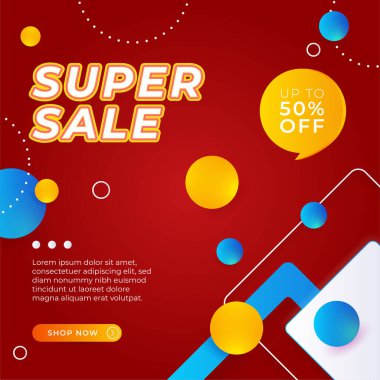 Vector Illustration Promotion Big Super Sale Banner. Discount Design For Newsletter, Poster, Social Media Template, Ads, Black Friday, Special Offer, Summer Sale, Spring Sale, Online Shopping, And Web