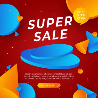 Vector Illustration Promotion Big Super Sale Banner. Discount Design For Newsletter, Poster, Social Media Template, Ads, Black Friday, Special Offer, Summer Sale, Spring Sale, Online Shopping, And Web