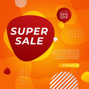 Vector Illustration Promotion Big Super Sale Banner. Discount Design For Newsletter, Poster, Social Media Template, Ads, Black Friday, Special Offer, Summer Sale, Spring Sale, Online Shopping, And Web