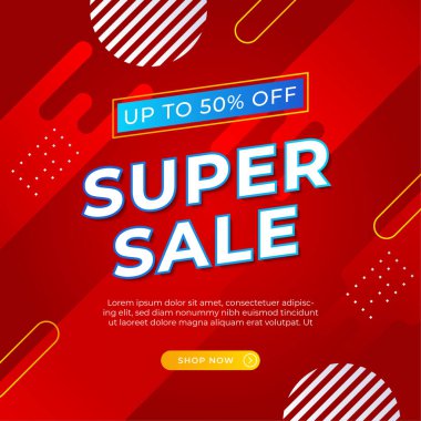Vector Illustration Promotion Big Super Sale Banner. Discount Design For Newsletter, Poster, Social Media Template, Ads, Black Friday, Special Offer, Summer Sale, Spring Sale, Online Shopping, And Web