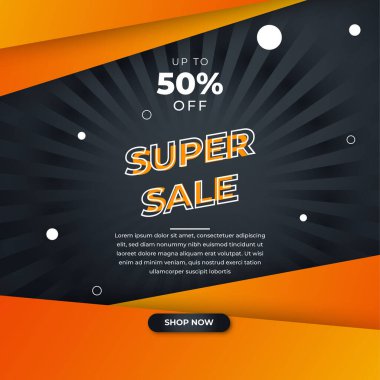 Special offer mega sale social media background template
