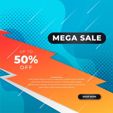 Special offer mega sale social media background template