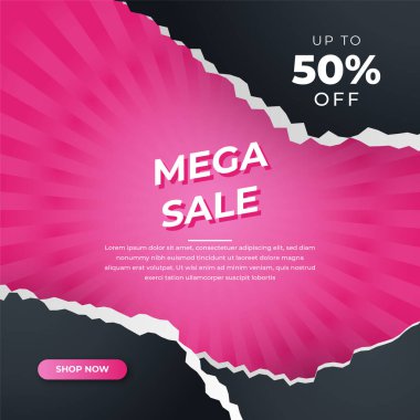 Special offer mega sale social media background template