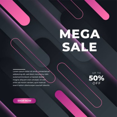 Special offer mega sale social media background template