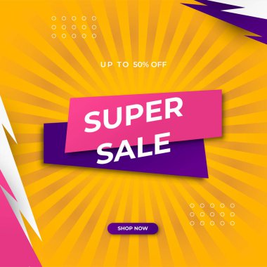 Special offer mega sale social media background template