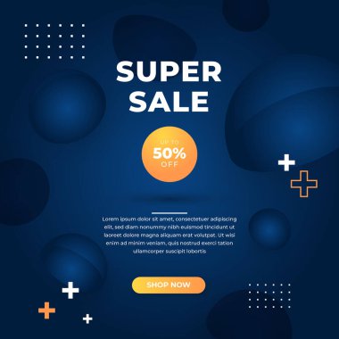 Vector Illustration Promotion Big Super Sale Banner. Discount Design For Newsletter, Poster, Social Media Template, Ads, Black Friday, Special Offer, Summer Sale, Spring Sale, Online Shopping, And Web