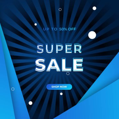 Vector Illustration Promotion Big Super Sale Banner. Discount Design For Newsletter, Poster, Social Media Template, Ads, Black Friday, Special Offer, Summer Sale, Spring Sale, Online Shopping, And Web