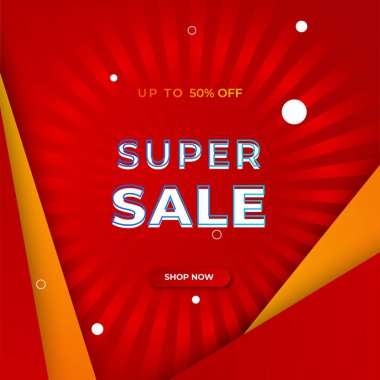 Vector Illustration Promotion Big Super Sale Banner. Discount Design For Newsletter, Poster, Social Media Template, Ads, Black Friday, Special Offer, Summer Sale, Spring Sale, Online Shopping, And Web