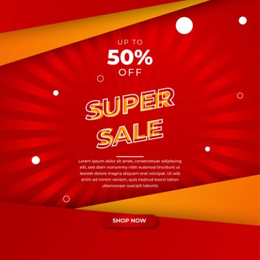 Vector Illustration Promotion Big Super Sale Banner. Discount Design For Newsletter, Poster, Social Media Template, Ads, Black Friday, Special Offer, Summer Sale, Spring Sale, Online Shopping, And Web