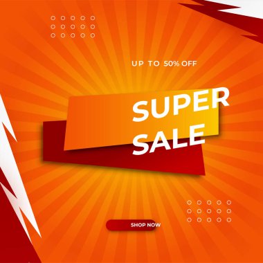 Vector Illustration Promotion Big Super Sale Banner. Discount Design For Newsletter, Poster, Social Media Template, Ads, Black Friday, Special Offer, Summer Sale, Spring Sale, Online Shopping, And Web