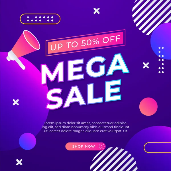 Sale and design background set with colorful abstract shapes. Special offer mega sale background template. Vector illustration promotion big super sale banner. Discount design for poster and web.