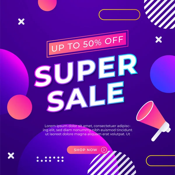 Sale and design background set with colorful abstract shapes. Special offer mega sale background template. Vector illustration promotion big super sale banner. Discount design for poster and web.
