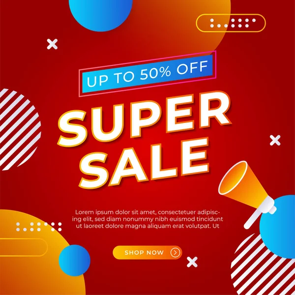Vector Illustration Promotion Big Super Sale Banner. Discount Design For Newsletter, Poster, Social Media Template, Ads, Black Friday, Special Offer, Summer Sale, Spring Sale, Online Shopping, And Web