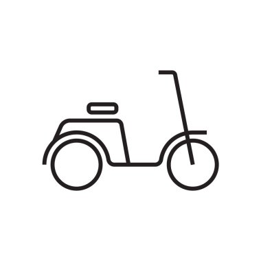Scooter Transportation icon people icons with black outline style. Vehicle, symbol, transport, line, outline, station, travel, automobile, editable, pictogram, isolated, flat. Vector illustration