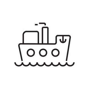 Ship Transportation icon people icons with black outline style. Vehicle, symbol, transport, line, outline, station, travel, automobile, editable, pictogram, isolated, flat. Vector illustration