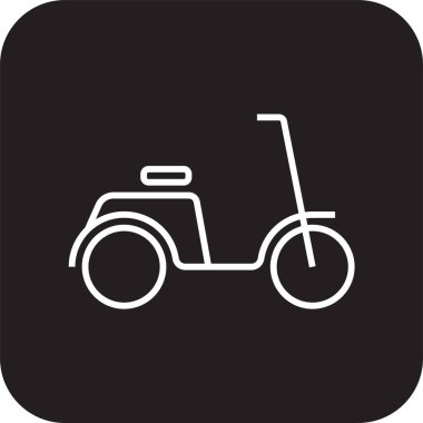 Scooter Transportation icon with black filled line style. Vehicle, symbol, transport, line, outline, station, travel, automobile, editable, pictogram, isolated, flat. Vector illustration