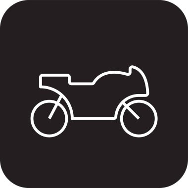 Motorcycle Transportation icon with black filled line style. Vehicle, symbol, transport, line, outline, station, travel, automobile, editable, pictogram, isolated, flat. Vector illustration