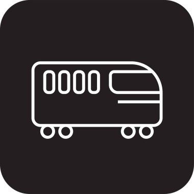 Bullet Train Transportation icon with black filled line style. Vehicle, symbol, transport, line, outline, station, travel, automobile, editable, pictogram, isolated, flat. Vector illustration