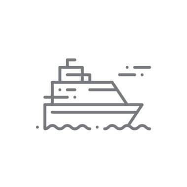 Ship Transportation icon people icons with black outline style. Vehicle, symbol, transport, line, outline, travel, automobile, editable, pictogram, isolated, flat. Vector illustration