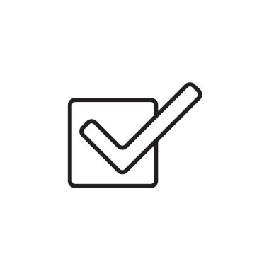Tick Feedback icon with black outline style