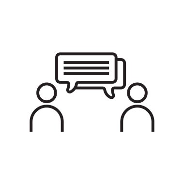 Discuss Feedback icon with black outline style