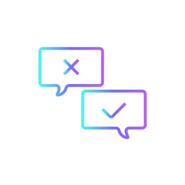 Debate Feedback icons with blue gradient outline style