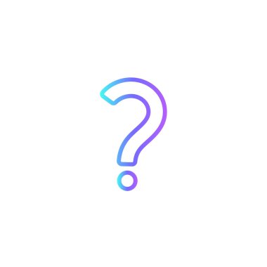Question Feedback icons with blue gradient outline style