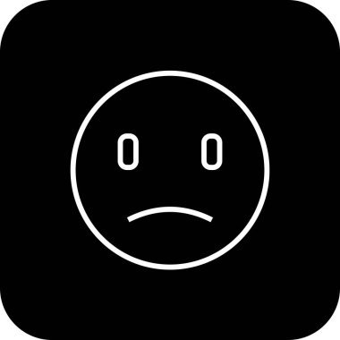Sad Feedback icons with black filled line style