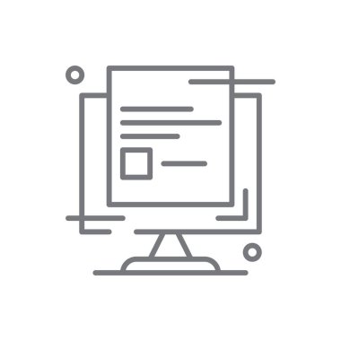 Online Survey Feedback icon with black outline style