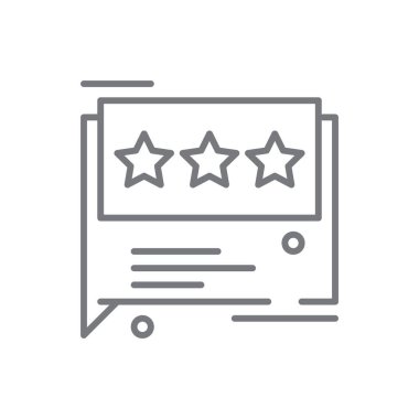 Rating Feedback icon with black outline style