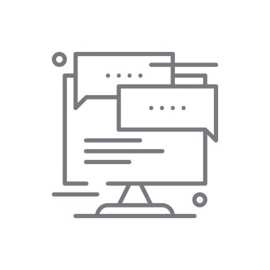 Chat Feedback icon with black outline style