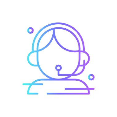 Support Feedback icons with blue gradient outline style