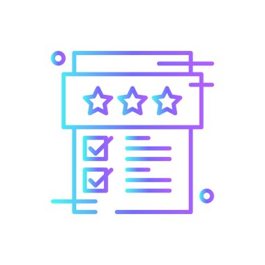 Review Feedback icons with blue gradient outline style