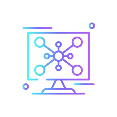 Social Network Feedback icons with blue gradient outline style