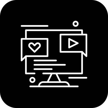 Social Media Feedback icons with black filled line style