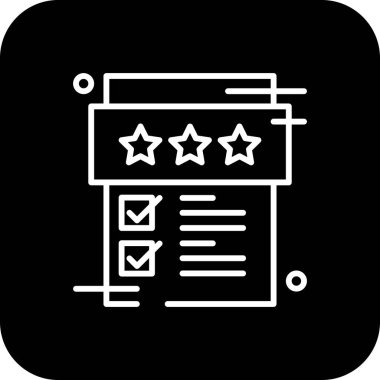Review Feedback icons with black filled line style